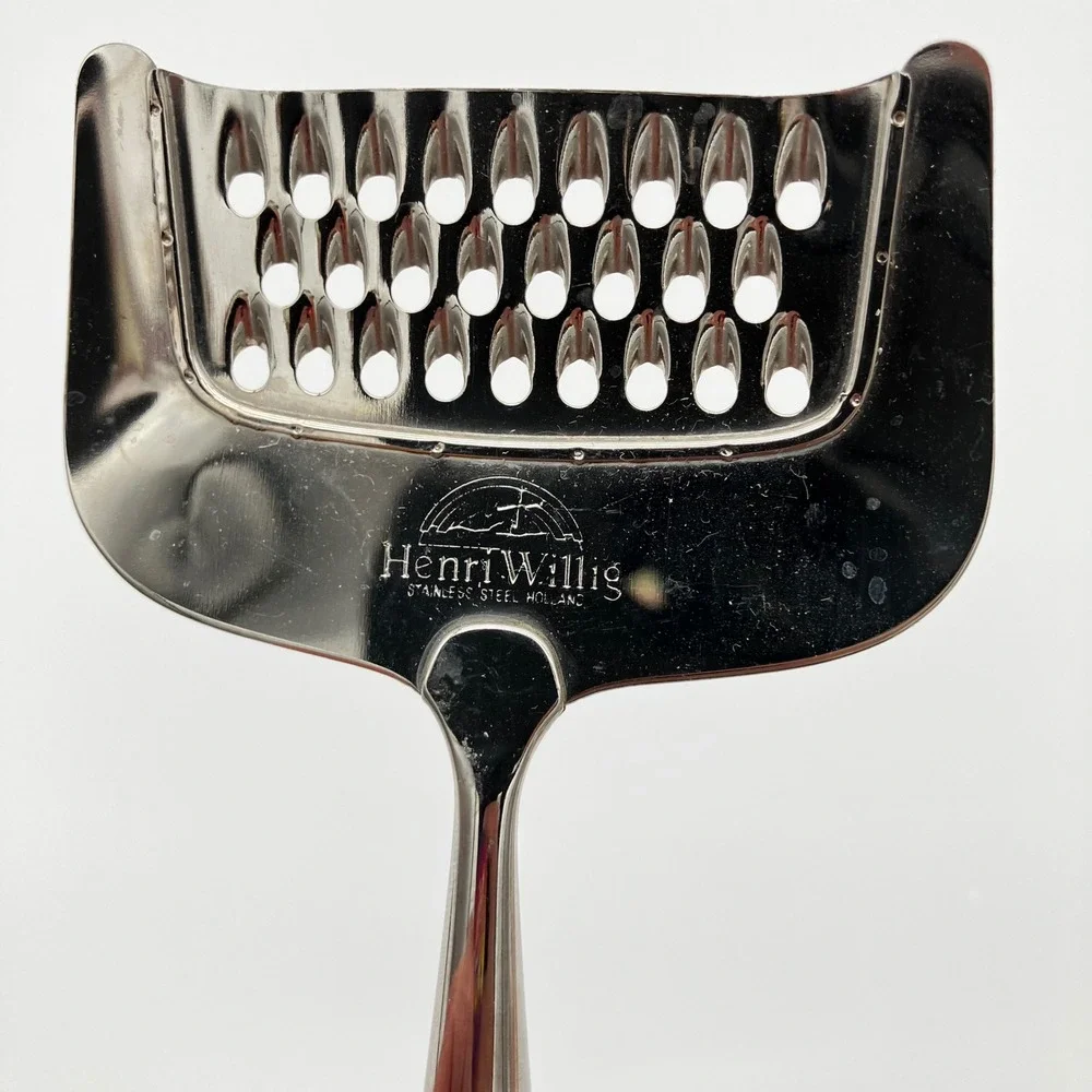Henri Willig Cheese Grater Stainless Steel Wood Handle Holland Logo Silver